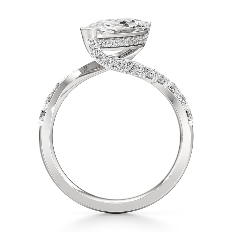 Main Image 2 of J'Lure Moval Old-Cut Lab-Grown Diamond Bypass Engagement Ring 2-1/2 ct tw 18K White Gold
