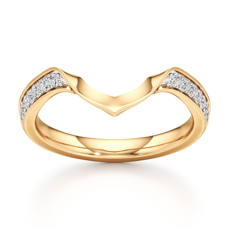 Main Image 1 of J'Lure Lab-Grown Diamond Contour Wedding Band 1/6 ct tw 18K Yellow Gold
