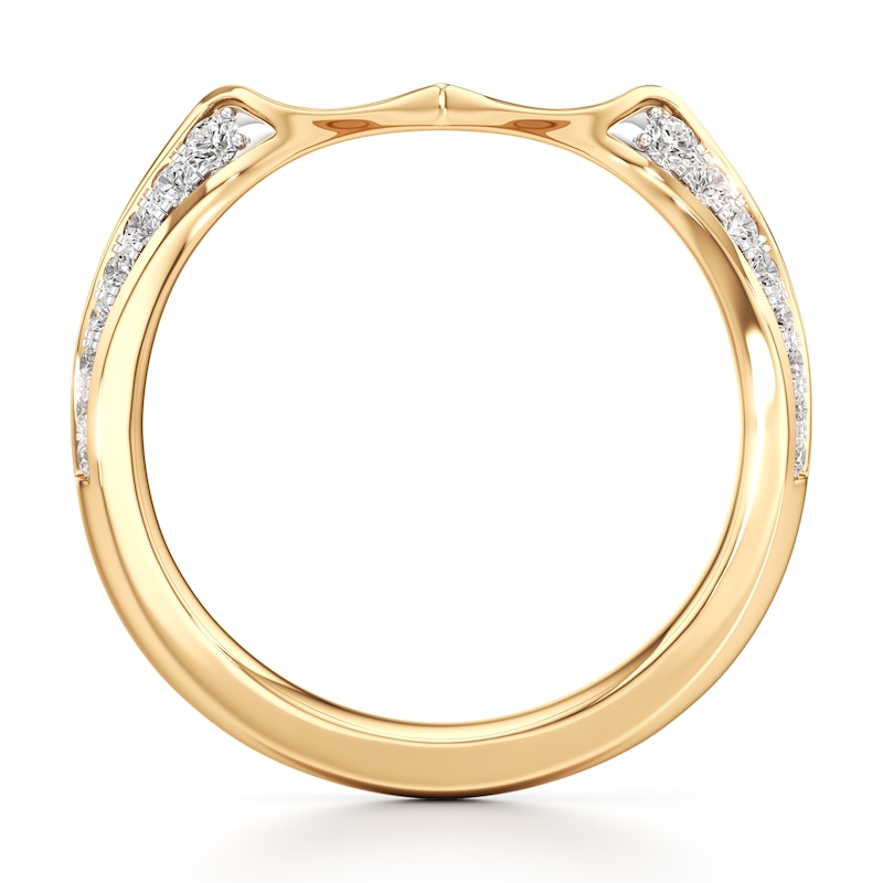 Main Image 2 of J'Lure Lab-Grown Diamond Contour Wedding Band 1/6 ct tw 18K Yellow Gold