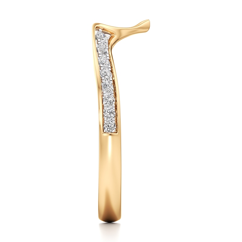 Main Image 3 of J'Lure Lab-Grown Diamond Contour Wedding Band 1/6 ct tw 18K Yellow Gold