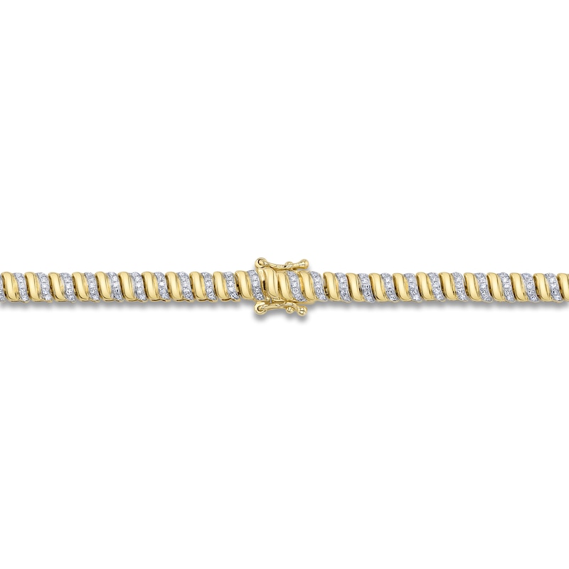 Main Image 2 of Shy Creation Diamond Pavé Stripe Necklace 1-1/3 ct tw 14K Yellow Gold 17" SC55025330RDZ17