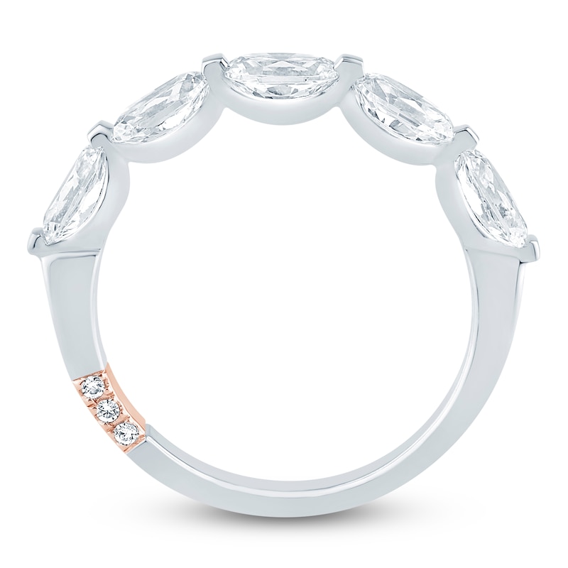 Main Image 4 of Pnina Tornai Oval-Cut Lab-Grown Diamond Five-Stone Anniversary Ring 1-1/2 ct tw 14K White Gold