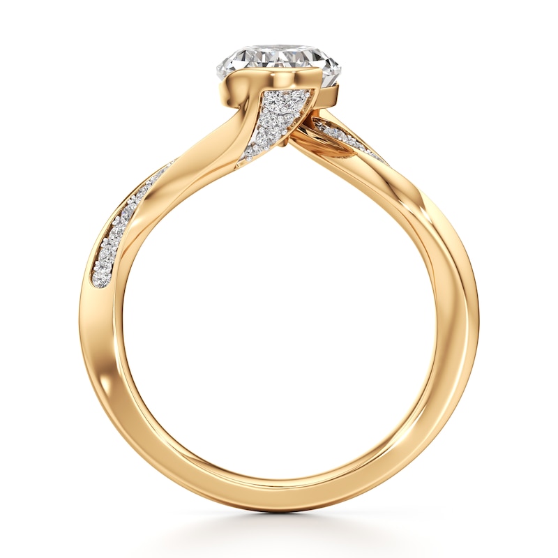 Main Image 2 of J'Lure Oval Step-Cut Lab-Grown Diamond Bypass Engagement Ring 2-1/5 ct tw 18K Yellow Gold