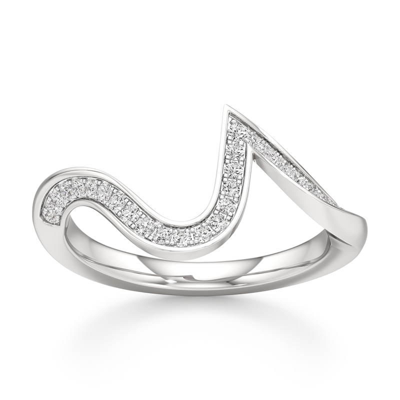 Main Image 1 of J'Lure Lab-Grown Diamond Contour Wedding Band 1/5 ct tw 18K White Gold