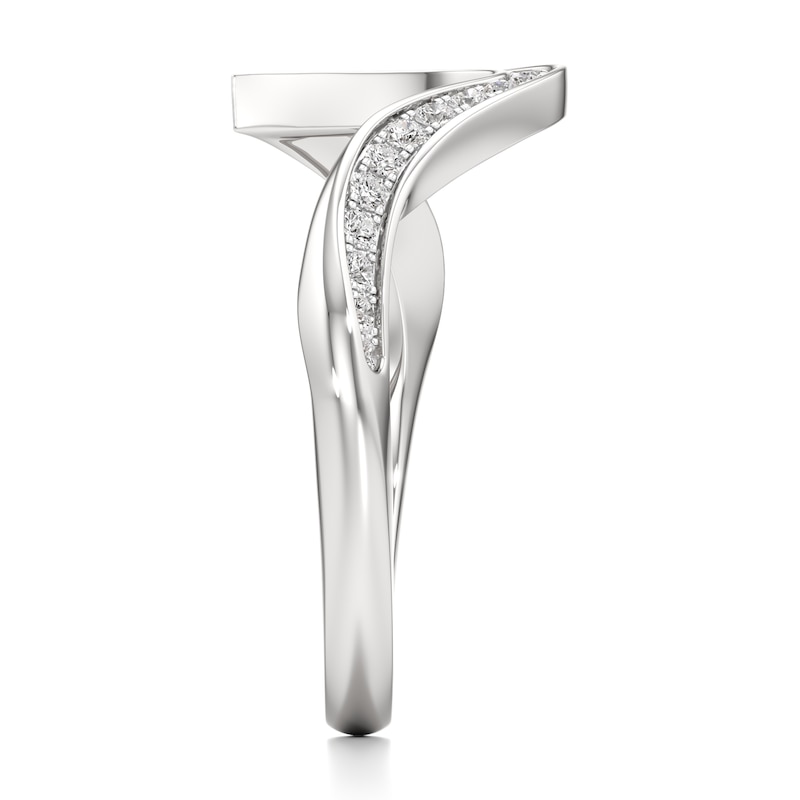 Main Image 3 of J'Lure Lab-Grown Diamond Contour Wedding Band 1/5 ct tw 18K White Gold