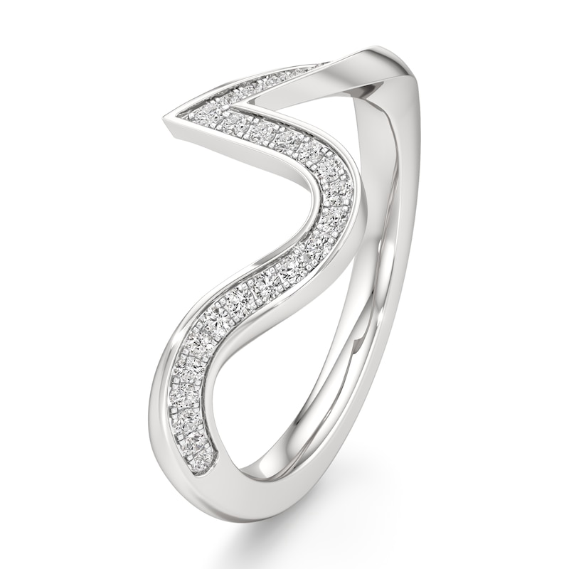 Main Image 4 of J'Lure Lab-Grown Diamond Contour Wedding Band 1/5 ct tw 18K White Gold