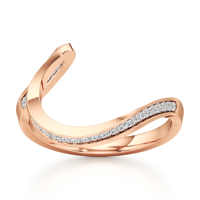 Main Image 1 of J'Lure Lab-Grown Diamond Contour Wedding Band 1/6 ct tw 18K Rose Gold