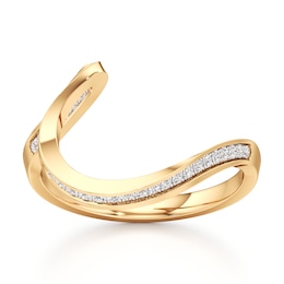 J'Lure Lab-Grown Diamond Contour Wedding Band 1/6 ct tw 18K Yellow Gold