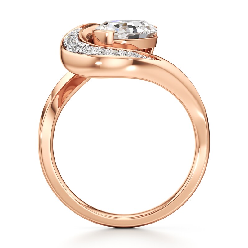 Main Image 2 of J'Lure Oval Step-Cut Lab-Grown Diamond Engagement Ring 2 ct tw 18K Rose Gold