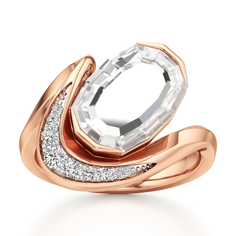 Main Image 1 of J'Lure Oval Portrait-Cut Lab-Grown Diamond Engagement Ring 3 ct tw 18K Rose Gold
