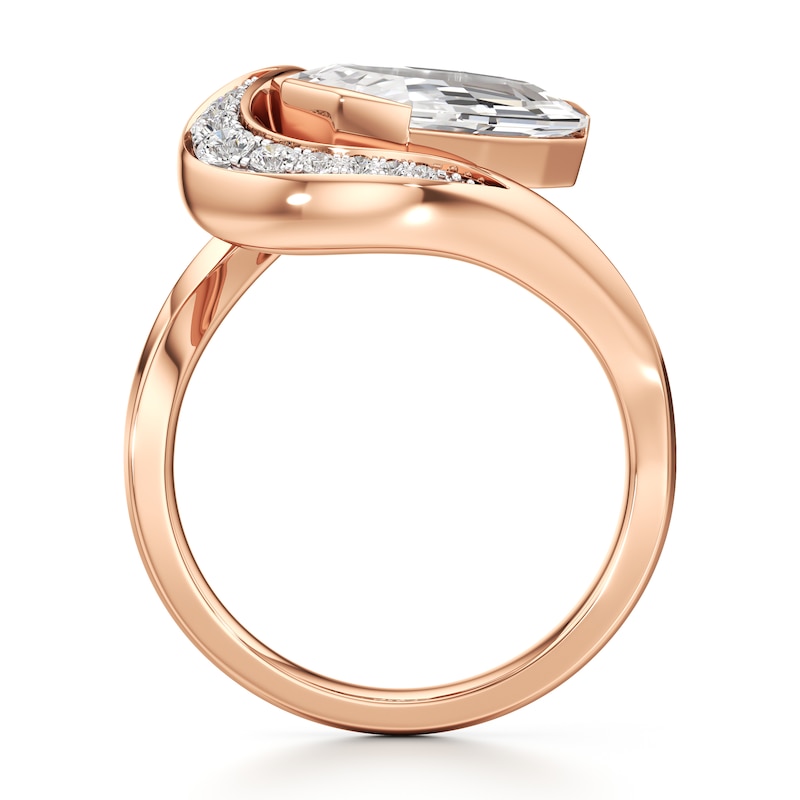 Main Image 2 of J'Lure Oval Portrait-Cut Lab-Grown Diamond Engagement Ring 3 ct tw 18K Rose Gold