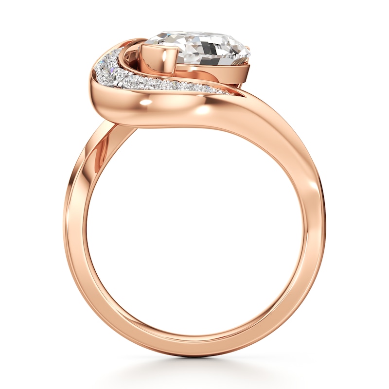 Main Image 2 of J'Lure Oval Step-Cut Lab-Grown Diamond Engagement Ring 3 ct tw 18K Rose Gold