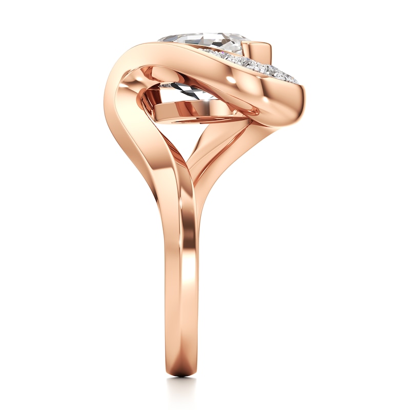 Main Image 3 of J'Lure Oval Step-Cut Lab-Grown Diamond Engagement Ring 3 ct tw 18K Rose Gold