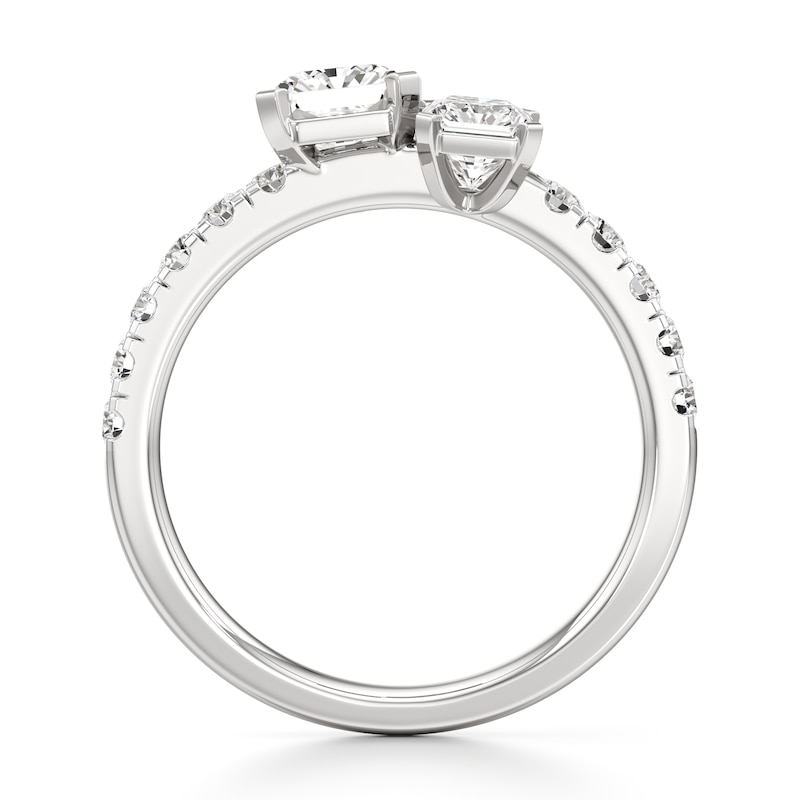 Main Image 2 of J'Lure Radiant Brilliant-Cut Two-Stone Lab-Grown Diamond Engagement Ring 1-7/8 ct tw 18K White Gold
