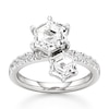 Thumbnail Image 1 of J'Lure Hexagon Step-Cut Two-Stone Lab-Grown Diamond Engagement Ring 3-3/8 ct tw 18K White Gold