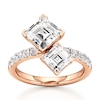 Thumbnail Image 1 of J'Lure Carre Step-Cut Two-Stone Lab-Grown Diamond Engagement Ring 3-3/8 ct tw 18K Rose Gold