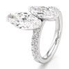 Thumbnail Image 4 of J'Lure Moval Old-Cut Two-Stone Lab-Grown Diamond Engagement Ring 3-3/8 ct tw 18K White Gold
