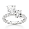 Thumbnail Image 1 of J'Lure Radiant Brilliant-Cut Two-Stone Lab-Grown Diamond Engagement Ring 4-5/8 ct tw 18K White Gold