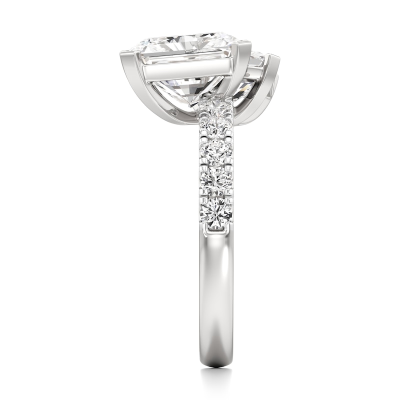 Main Image 3 of J'Lure Radiant Brilliant-Cut Two-Stone Lab-Grown Diamond Engagement Ring 4-5/8 ct tw 18K White Gold