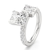 Thumbnail Image 4 of J'Lure Radiant Brilliant-Cut Two-Stone Lab-Grown Diamond Engagement Ring 4-5/8 ct tw 18K White Gold