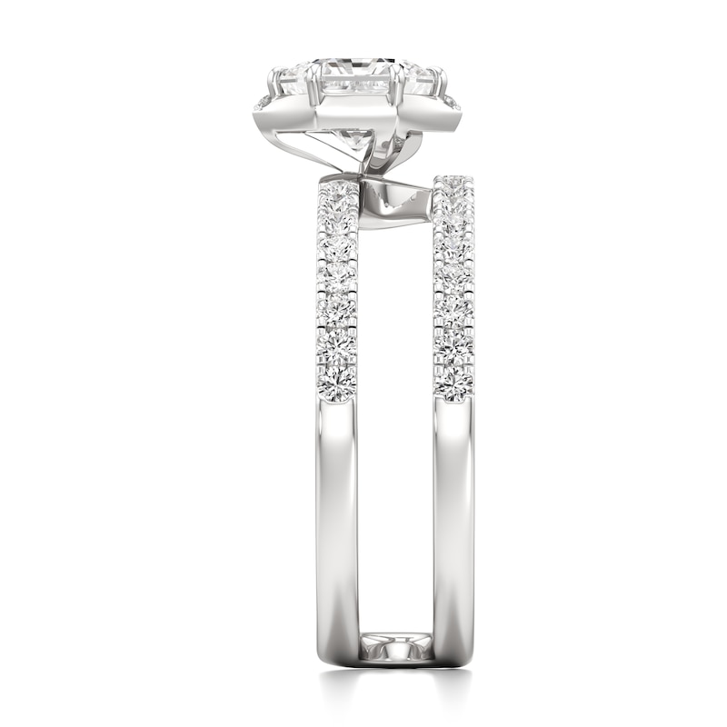 Main Image 3 of J'Lure Hexagon Brilliant-Cut Lab-Grown Diamond Spiral Engagement Ring 1-3/8 ct tw 18K White Gold
