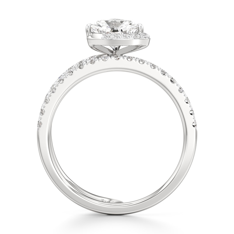 Main Image 2 of J'Lure Trillion Curved Brilliant-Cut Lab-Grown Diamond Spiral Engagement Ring 1-3/8 ct tw 18K White Gold