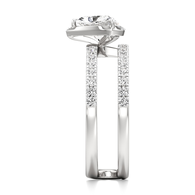 Main Image 3 of J'Lure Trillion Curved Brilliant-Cut Lab-Grown Diamond Spiral Engagement Ring 1-3/8 ct tw 18K White Gold