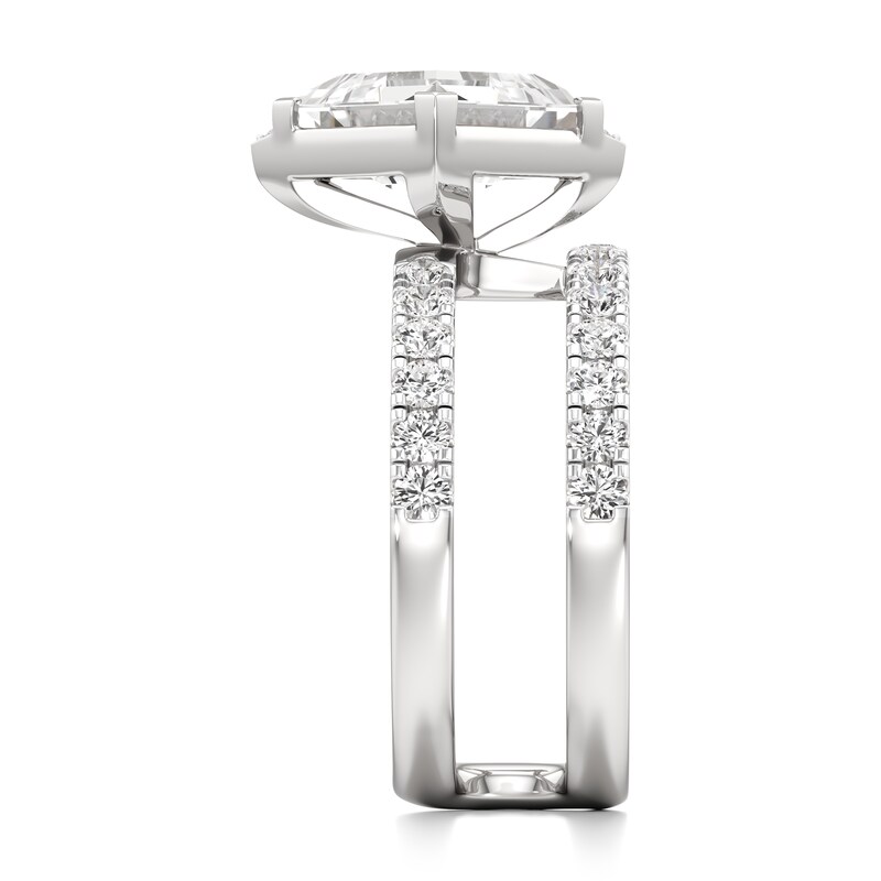 Main Image 3 of J'Lure Carre Step-Cut Lab-Grown Diamond Spiral Engagement Ring 3-3/4 ct tw 18K White Gold