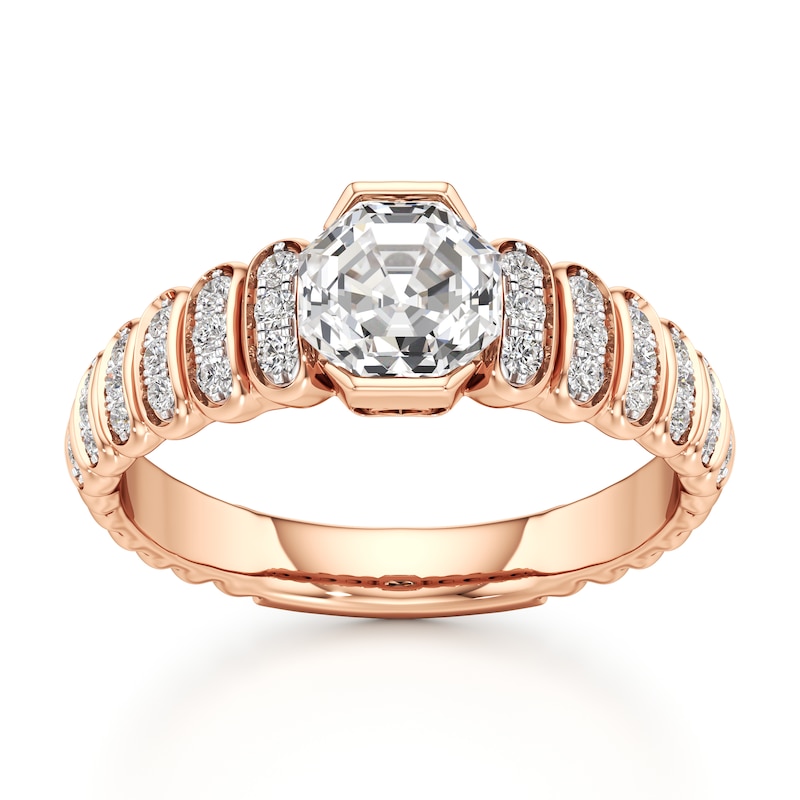 Main Image 1 of J'Lure Octagon Step-Cut Lab-Grown Diamond Engagement Ring 1-1/4 ct tw 18K Rose Gold