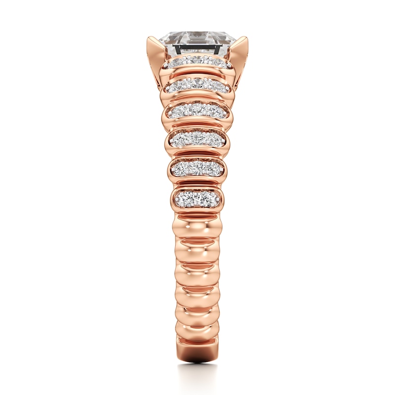 Main Image 3 of J'Lure Octagon Step-Cut Lab-Grown Diamond Engagement Ring 1-1/4 ct tw 18K Rose Gold