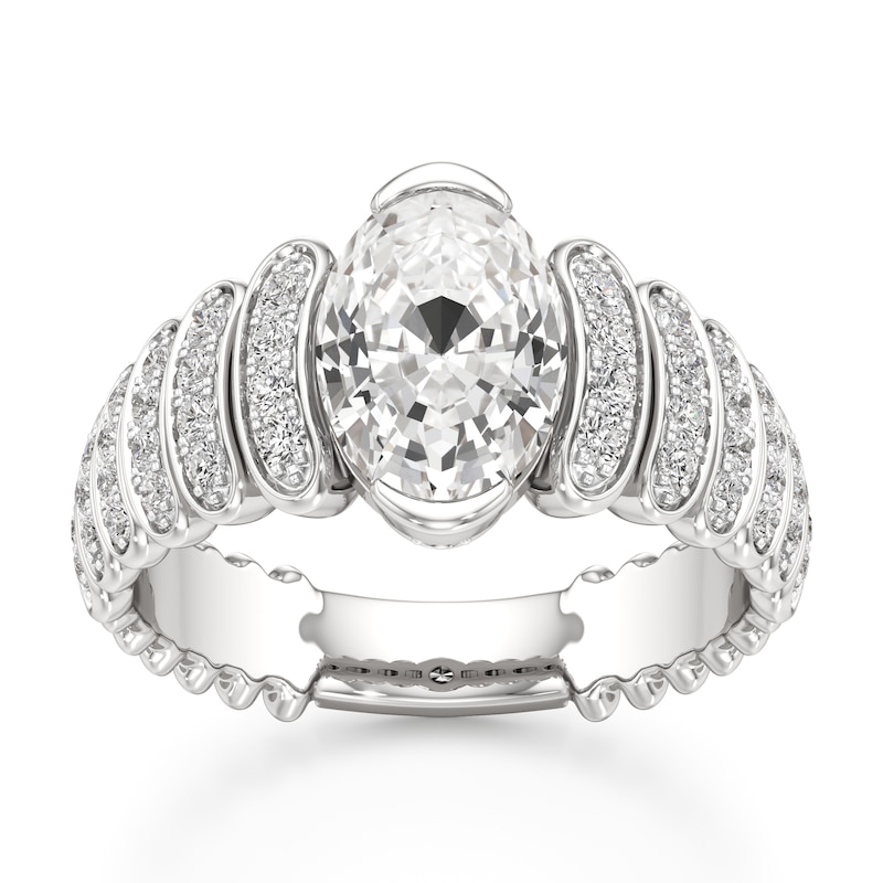 Main Image 1 of J'Lure Oval Step-Cut Lab-Grown Diamond Engagement Ring 2-3/8 ct tw 18K White Gold
