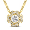 Thumbnail Image 1 of Unspoken Round-Cut Diamond Halo Necklace 1/4 ct tw 14K Yellow Gold 18"