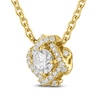 Thumbnail Image 2 of Unspoken Round-Cut Diamond Halo Necklace 1/4 ct tw 14K Yellow Gold 18"