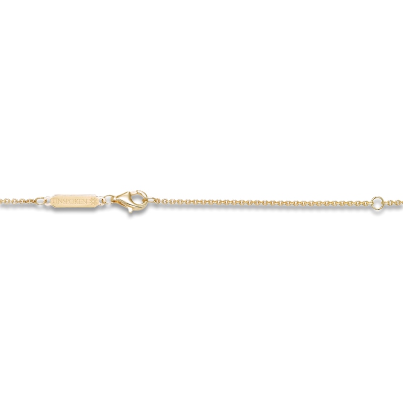 Main Image 3 of Unspoken Round-Cut Diamond Halo Necklace 1/4 ct tw 14K Yellow Gold 18"