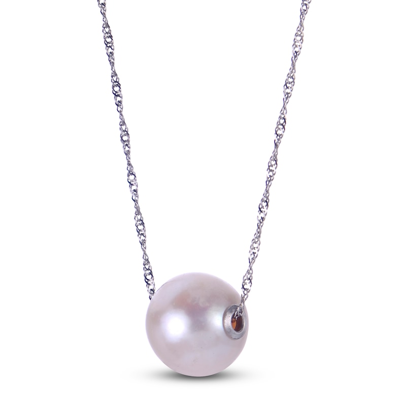 Main Image 2 of Cultured Pearl Bead Necklace 10K White Gold 18"