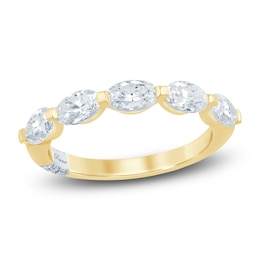 Pnina Tornai Oval-Cut Lab-Grown Diamond Five-Stone Anniversary Ring 1-1/2 ct tw 14K Yellow Gold