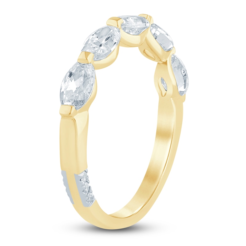 Main Image 2 of Pnina Tornai Oval-Cut Lab-Grown Diamond Five-Stone Anniversary Ring 1-1/2 ct tw 14K Yellow Gold
