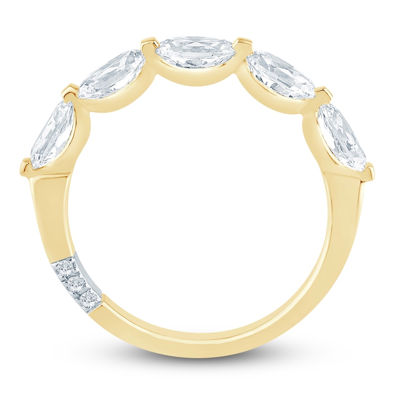 Main Image 4 of Pnina Tornai Oval-Cut Lab-Grown Diamond Five-Stone Anniversary Ring 1-1/2 ct tw 14K Yellow Gold