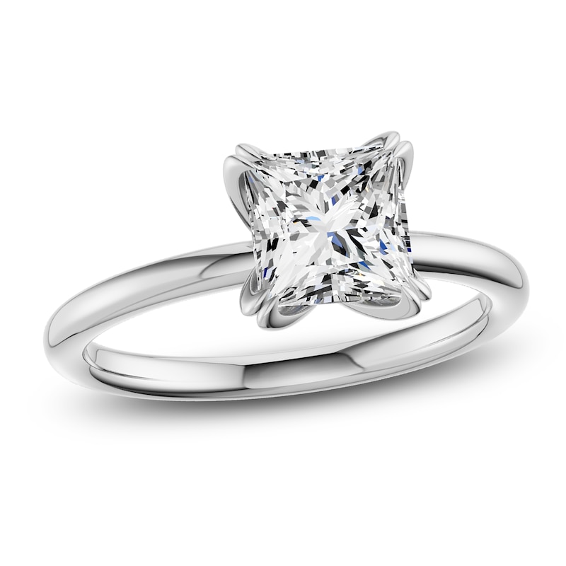 Main Image 1 of Princess-Cut Diamond Solitaire Engagement Ring 2 ct tw 14K White Gold (I2/I)