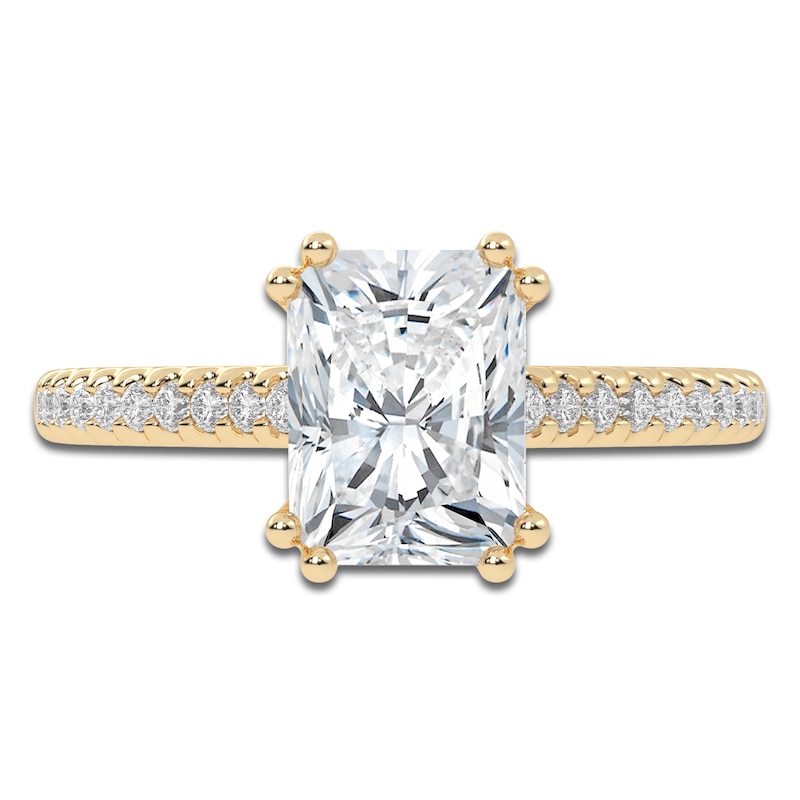 Main Image 3 of Radiant-Cut Lab-Grown Diamond Engagement Ring 1-3/4 ct tw 14K Yellow Gold