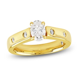 Storied Diamond Desert Sands of Eternity Oval-Cut Engagement Ring 7/8 ct tw 18K Yellow Gold