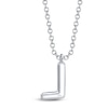 Thumbnail Image 3 of Shy Creation Diamond Accent Letter L Pavé Necklace 1/15 ct tw 14K White Gold 18" SC55028331-L