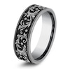 Thumbnail Image 2 of Men's Scrollwork & Stars Comfort-Fit Wedding Band Tungsten Carbide 7mm