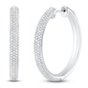 Thumbnail Image 1 of Shy Creation Diamond Pavé Hoop Earrings 7/8 ct tw 14K White Gold SC22009383V2D1.20