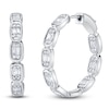 Thumbnail Image 1 of Shy Creation Baguette & Round-Cut Multi-Diamond Inside-Out Hoop Earrings 7/8 ct tw 14K White Gold SC55027002D1.00