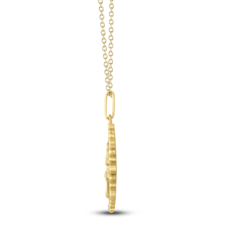 Main Image 3 of Snowdrop Birth Flower Diamond Necklace 1/4 ct tw 10K Yellow Gold 18"