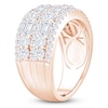 Thumbnail Image 2 of Round & Emerald-Cut Lab-Grown Diamond Multi-Row Anniversary Ring 2-1/2 ct tw 14K Rose Gold