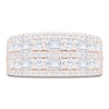 Thumbnail Image 3 of Round & Emerald-Cut Lab-Grown Diamond Multi-Row Anniversary Ring 2-1/2 ct tw 14K Rose Gold