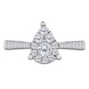 Thumbnail Image 3 of Multi-Diamond Pear-Shaped Promise Ring 1/3 ct tw 10K White Gold