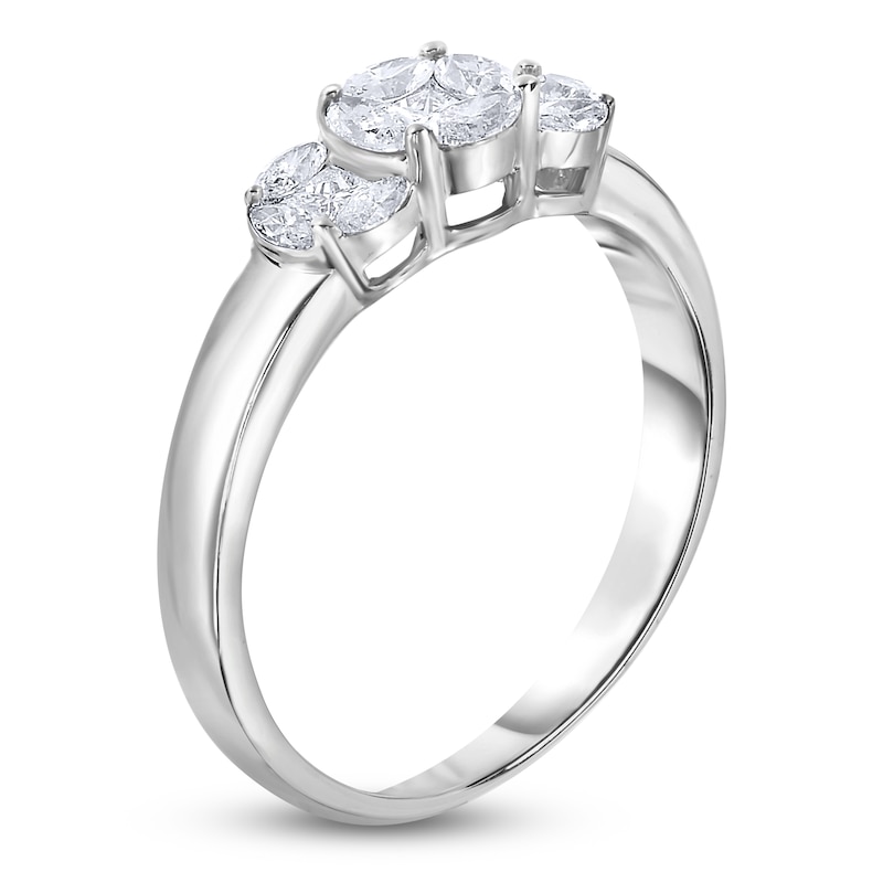 Main Image 2 of Brilliant Moments Princess & Marquise-Cut Multi-Diamond Engagement Ring 1/2 ct tw 14K White Gold